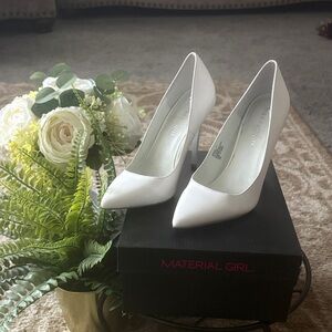 Material Girl Classic White Heels